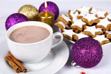 Hot chocolate and cookies clipart