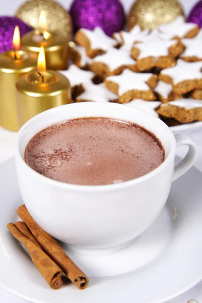 Chocolate caliente y galletas — Foto de Stock