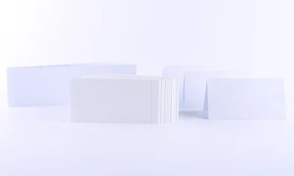 Cartões brancos em branco — Fotografia de Stock