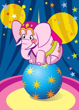 Baby elephant at the circus clipart