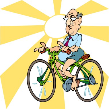 Man on a bicycle clipart