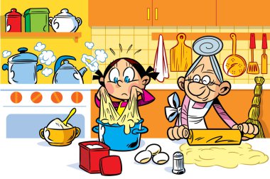 Grandma's helper clipart