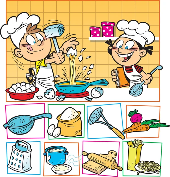 Dzieci gotować — Wektor stockowy