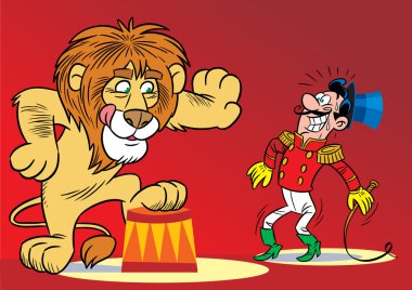Lion in the circus clipart