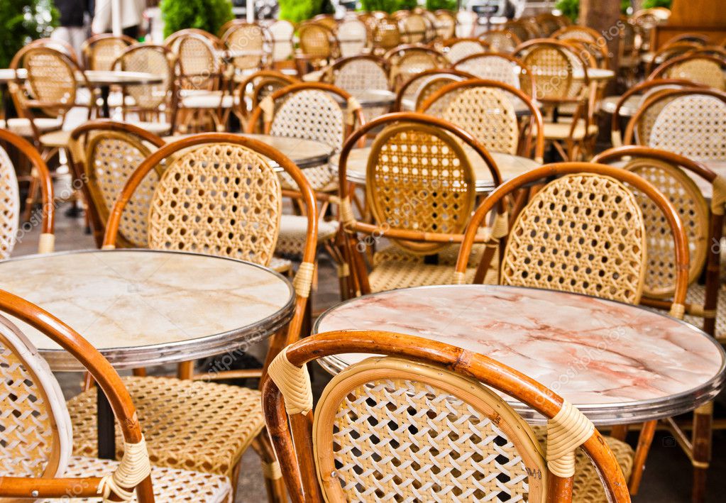 Empty Cafe Terrace In Paris Stock Photo Image By C Ilolab