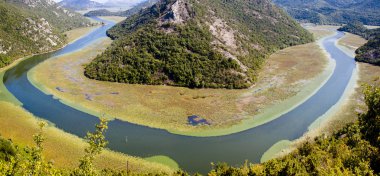 Panorama of river in Montenegro. clipart