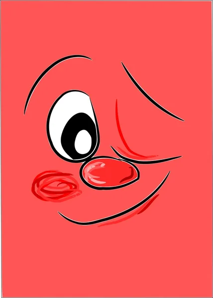 Cara roja feliz - símbolo — Vector de stock