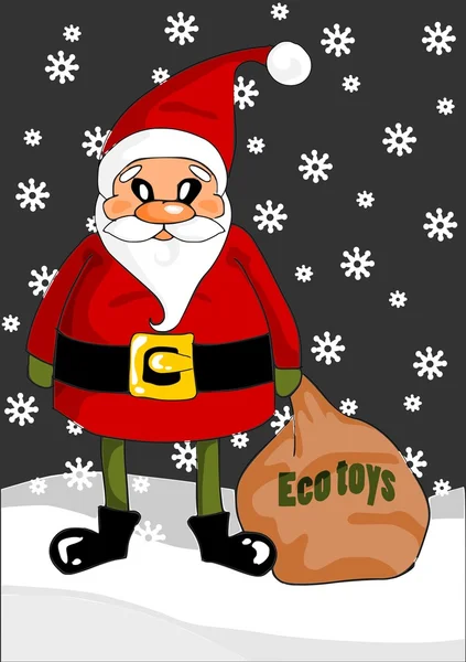 Weihnachtsmann mit Öko-Spielzeug — Stockvektor