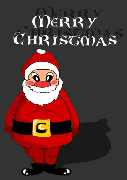 黑色背景上的红色圣诞老人 — 图库矢量图片