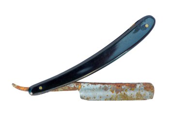 Rusty open razor clipart