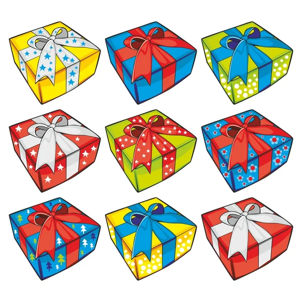 Vectorillustratie van geschenkdozen — Stockvector