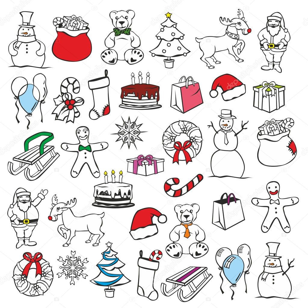 Fully editable vector illustration of christmass items