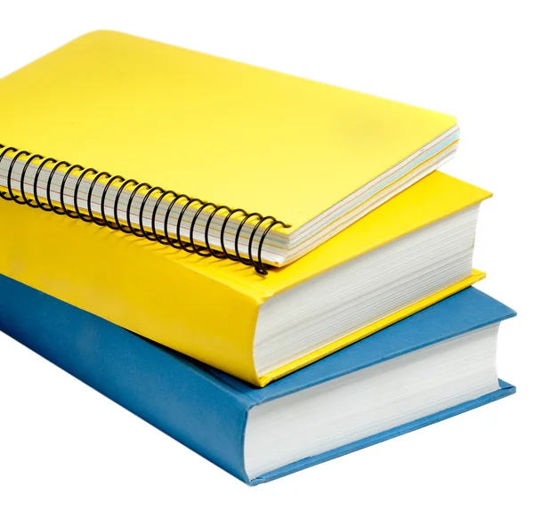 Closeup shot of two books and a copybook — Stock Photo, Image