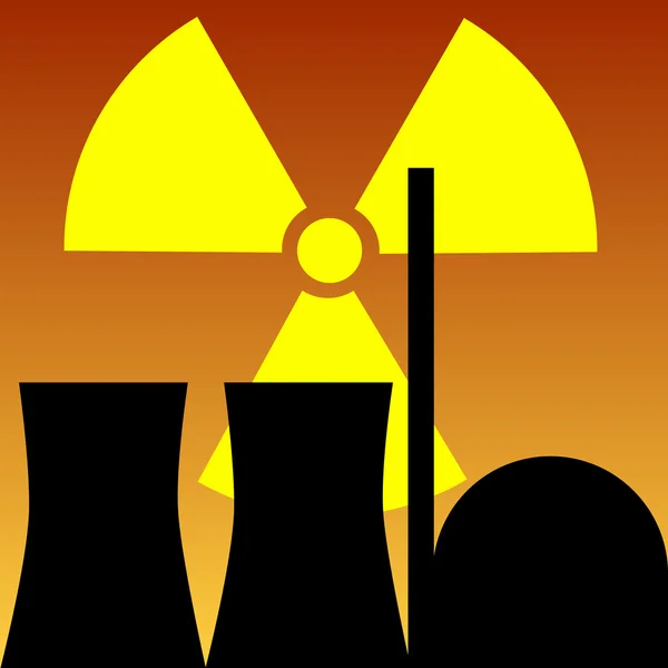 Centrale nucléaire et crâne — Image vectorielle