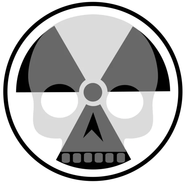 Nukleares Zeichen mit Totenkopf — Stockvektor