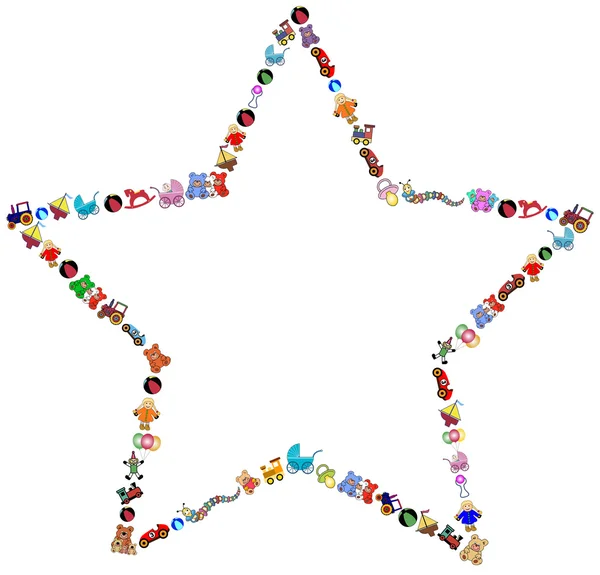おもちゃの 3 つ星の罫線 — ストックベクタ