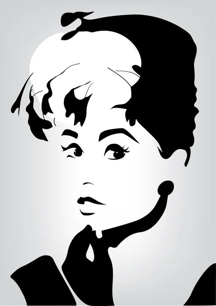 Audrey Hepburn. Couverture d'une illustration pour magazine à la mode d'une mode — Photo