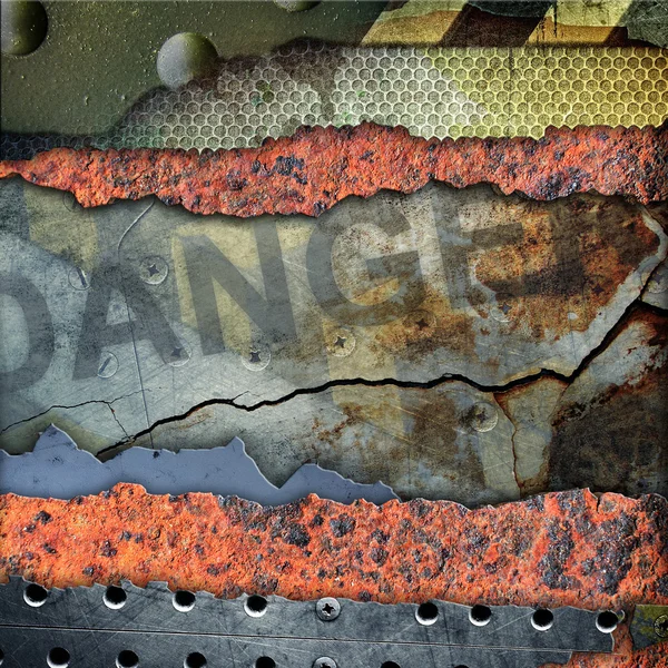 Grunge διχασμένη μεταλλική πλάκα — Φωτογραφία Αρχείου