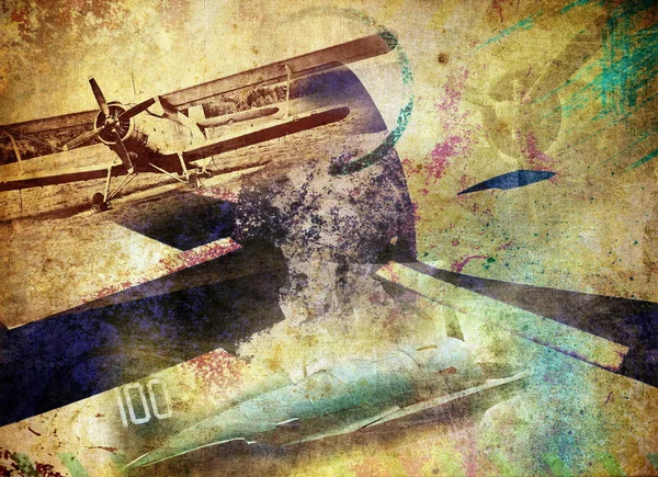 Retro aviation, grunge background — Stock Photo, Image