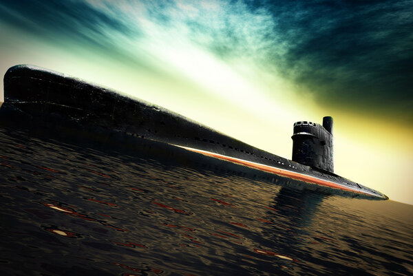 Submarine at sea