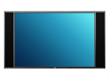 Beyaz arka plan üzerinde izole modern lcd geniş ekran tv panel