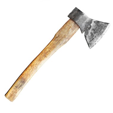Axe with wooden handle clipart