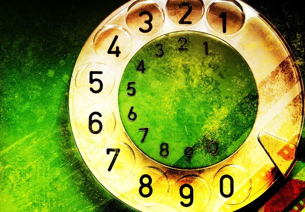 Grunge gamla gröna rotary telefon — Stockfoto