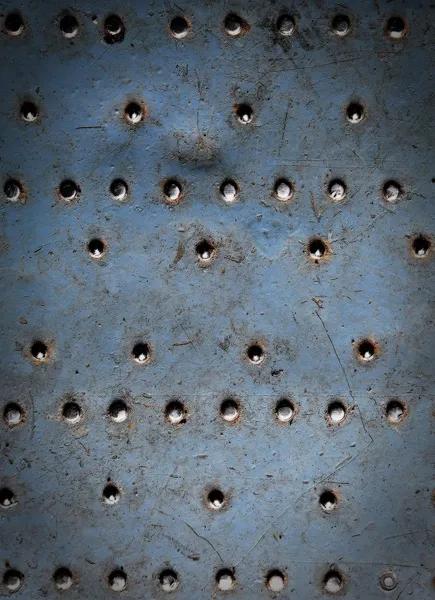 Metal texture, riveted metal plate — Stock Photo, Image