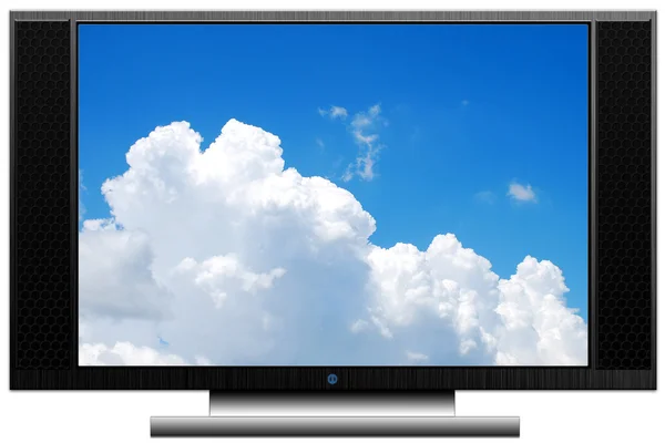 ЖК-телевизор с широкоэкранным экраном — стоковое фото