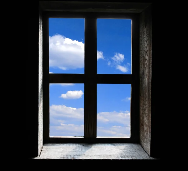 Window on black background — Stock Photo, Image