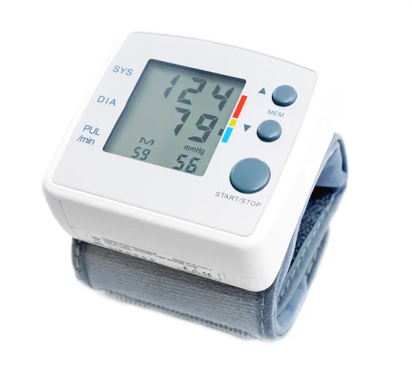 Unidad de medición de la presión arterial aislada sobre fondo blanco — Foto de Stock