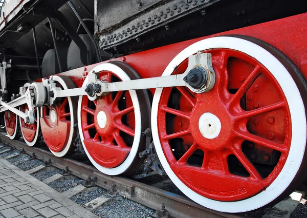 Ruedas de tren de vapor — Foto de Stock