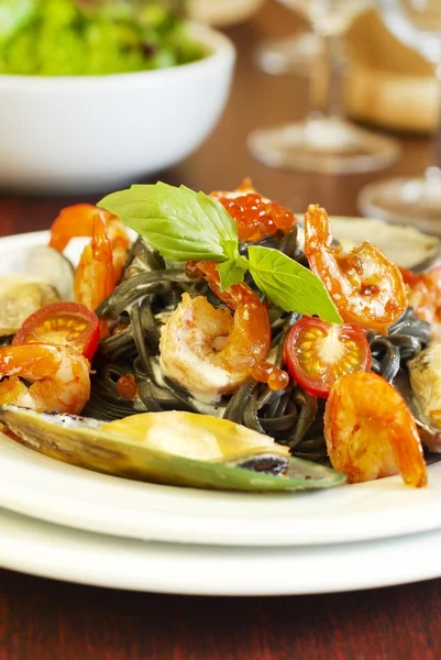 Seafood pasta — Stock Photo, Image