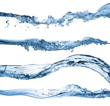 Set of water splashing isolated on white background clipart