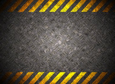 Metal background with caution tape clipart