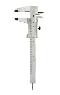 Vernier calipers isolated over white background clipart