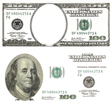 Set of original detail dollars isolated on white background clipart