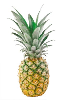 Beyaz arka plan üzerinde izole yakın çekim ananas.