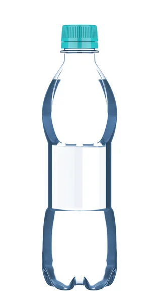 Niebieski butelkę z wodą na białym tle na białym tle z cli — Zdjęcie stockowe