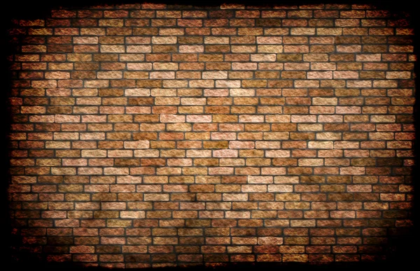 Oud verweerd gekleurd rood baksteen muur achtergrond — Stockfoto