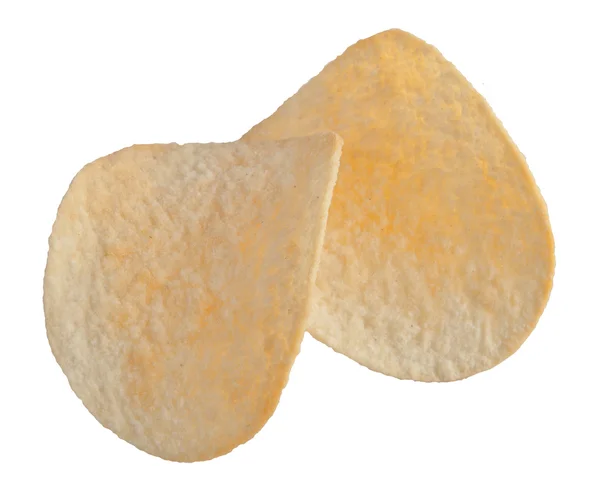 흰 배경에 고립된 감자 칩 — 스톡 사진
