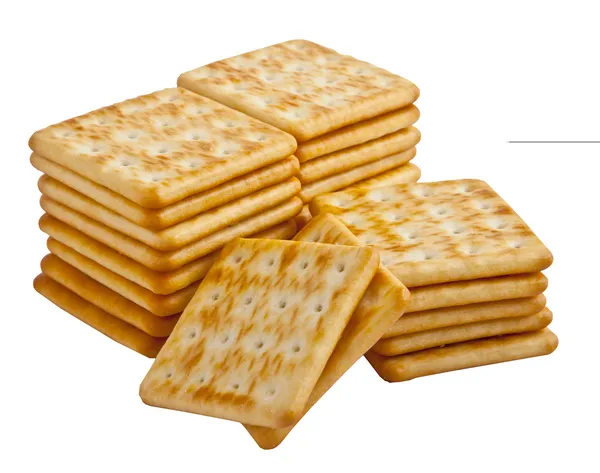 Crackers geïsoleerd op witte achtergrond — Stockfoto