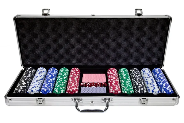 Schachtel Glücksspielchips — Stockfoto