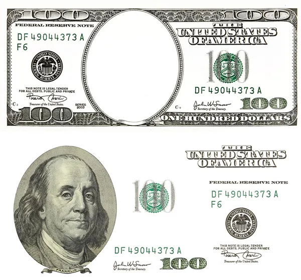 Beyaz arka plan üzerinde izole orijinal detay dolar kümesi — Stok fotoğraf