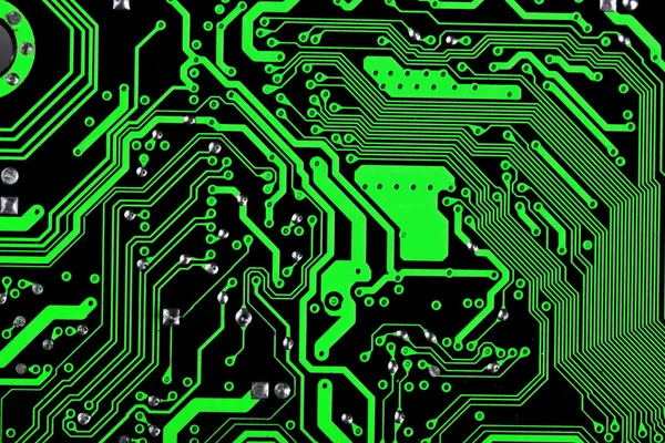 Placa de circuito de computador em preto — Fotografia de Stock
