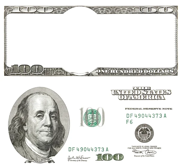 Zestaw oryginalnych szczegółów dolarów na białym tle — Zdjęcie stockowe