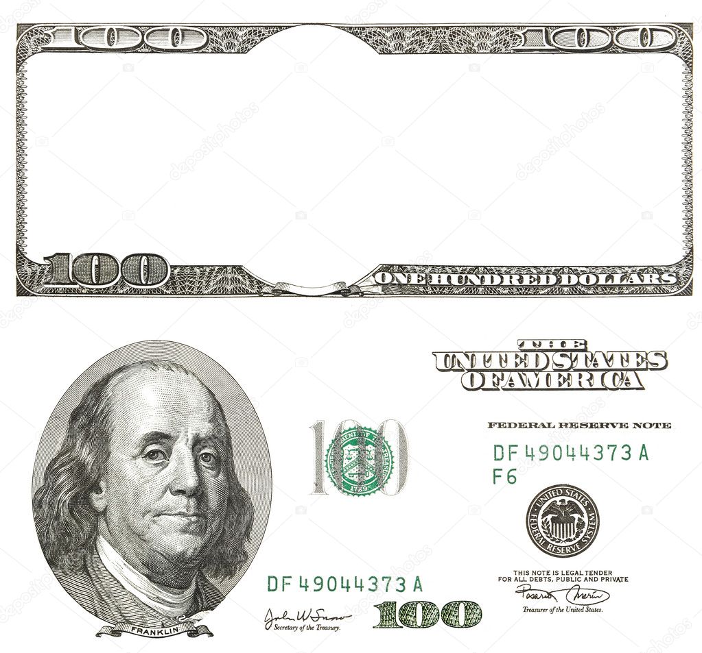Set of original detail dollars isolated on white background