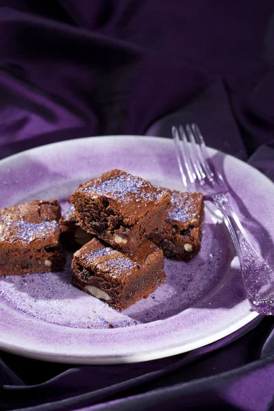 초콜릿 브라 우 니 케이크 — 스톡 사진