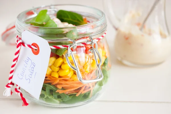 stock image Delicious salad in a jar