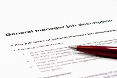 General manager job description clipart